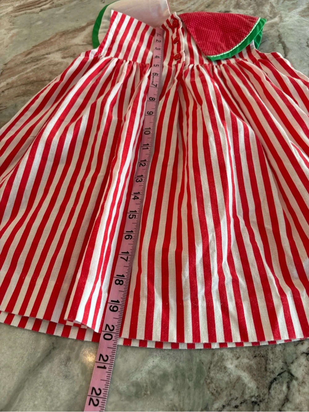 Vintage Girls Red Stripe Watermelon Dress 80'S Summer Made in USA Party Style 4T